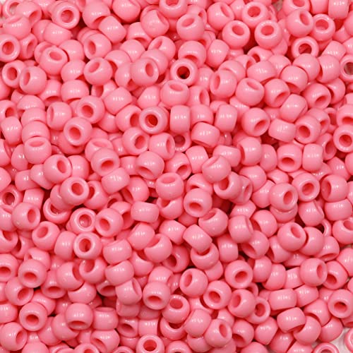 Tibaoffy Crafts rosa Perlen, 6 x 9 mm, Pony-Perlen, insgesamt ca. 1000 Stück von Tibaoffy