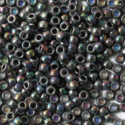 Tibaoffy Crafts schwarze bunte Perlen, 6 x 9 mm, Pony-Perlen, insgesamt ca. 1000 Stück, (CY2022111701) von Tibaoffy