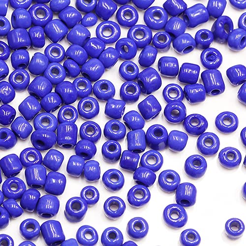 Tibaoffy Dunkelblau Perlen Größe 6/0 Kunsthandwerk Glas Seed Perlen 4 mm für die Schmuckherstellung (insgesamt ca. 100 g, insgesamt ca. 1200 Stück) von Tibaoffy