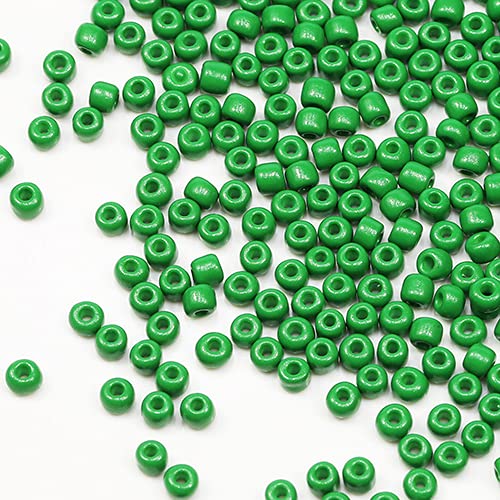 Tibaoffy Dunkelgrün Perlen Größe 6/0 Kunsthandwerk Glas Seed Perlen 4 mm für die Schmuckherstellung (insgesamt ca. 100 g, insgesamt ca. 1200 Stück) von Tibaoffy