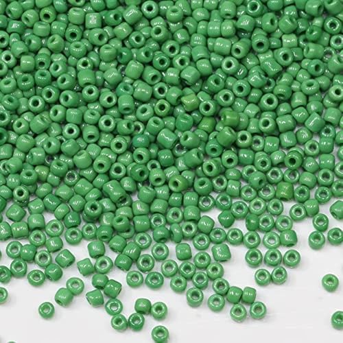 Tibaoffy Dunkelgrüne Perlen Größe 8/0 Kunsthandwerk Glas Seed Perlen 3 mm für Schmuck machen (insgesamt etwa 100g über 3600pcs) von Tibaoffy
