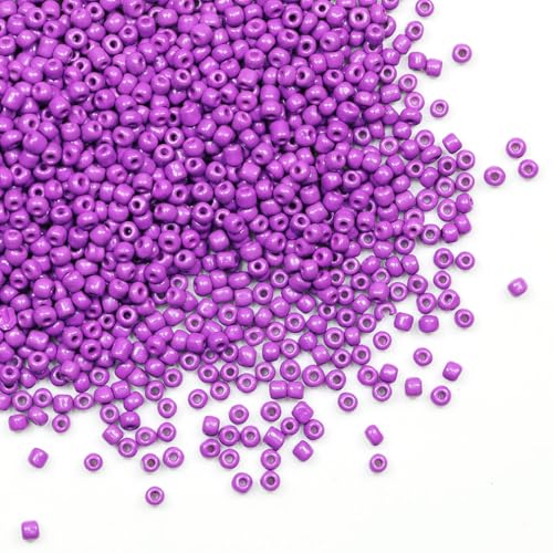 Tibaoffy Dunkelviolett Perlen Größe 6/0 Kunsthandwerk Glas Seed Perlen 4 mm für die Schmuckherstellung (insgesamt ca. 100 g, insgesamt ca. 1200 Stück) von Tibaoffy
