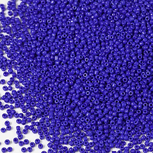 Tibaoffy Glasperlen, Größe 12/0, 2 mm, dunkelblaue Perlen für Schmuckherstellung (insgesamt ca. 100 g, ca. 11000 Stück) von Tibaoffy
