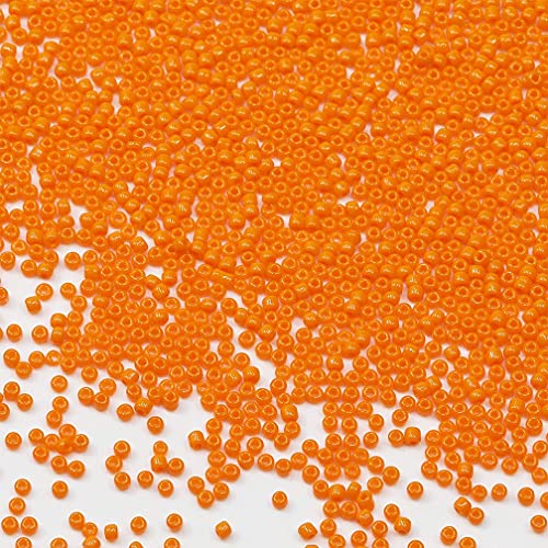 Tibaoffy Glasperlen, Größe 12/0, 2 mm, orange Perlen für Schmuckherstellung (insgesamt ca. 100 g, ca. 11000 Stück) von Tibaoffy
