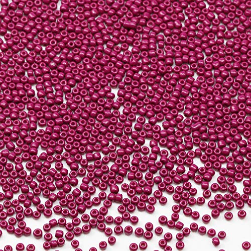Tibaoffy Glasperlen, Größe 8/0, 3 mm, Fuchsia, Perlen für Schmuckherstellung (insgesamt ca. 100 g, ca. 3600 Stück) von Tibaoffy