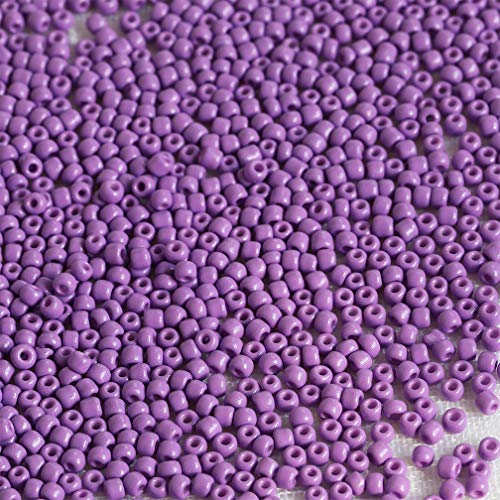 Tibaoffy Glasperlen, Größe 8/0, 3 mm, violette Perlen für Schmuckherstellung (insgesamt ca. 100 g, ca. 3600 Stück) von Tibaoffy
