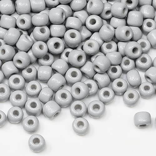 Tibaoffy Grau Perlen Größe 6/0 Kunsthandwerk Glas Seed Perlen 4 mm für die Schmuckherstellung (insgesamt ca. 100 g, insgesamt ca. 1200 Stück) von Tibaoffy