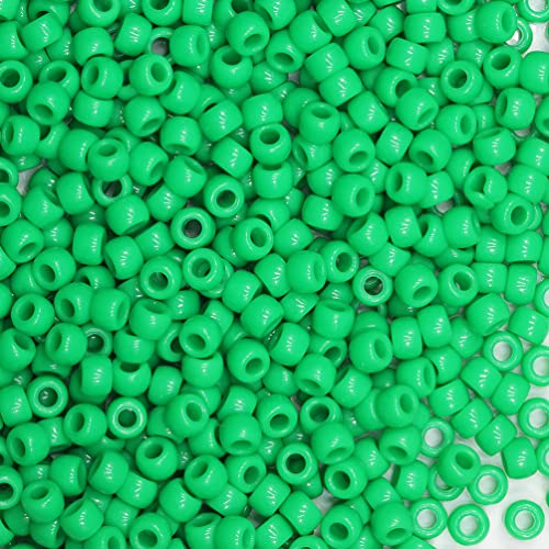 Tibaoffy Crafts grüne Perlen, 6 x 9 mm, Pony-Perlen, insgesamt ca. 1000 Stück von Tibaoffy