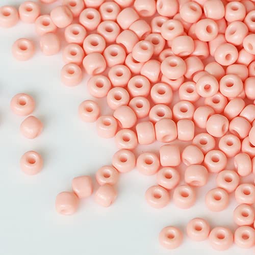 Tibaoffy Hellrosa Perlen Größe 6/0 Kunsthandwerk Glas Seed Perlen 4 mm für die Schmuckherstellung (insgesamt ca. 100 g, insgesamt ca. 1200 Stück) von Tibaoffy