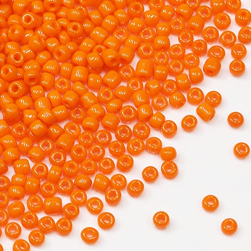 Tibaoffy Orange Perlen Größe 8/0 Kunsthandwerk Glas Seed Perlen 3 mm für Schmuck machen (insgesamt etwa 100g über 3600pcs) von Tibaoffy