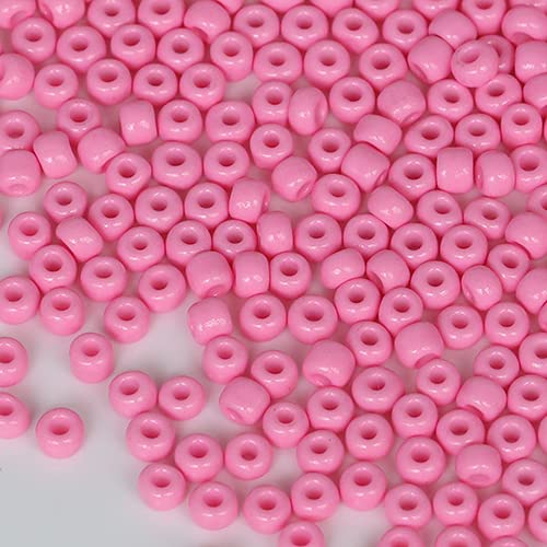 Tibaoffy Rosa Perlen Größe 6/0 Kunsthandwerk Glas Seed Perlen 4 mm für die Schmuckherstellung (insgesamt ca. 100 g, insgesamt ca. 1200 Stück) von Tibaoffy