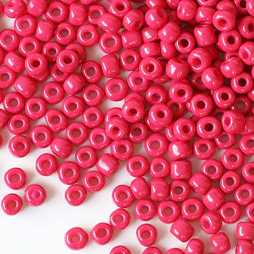 Tibaoffy Rosen Perlen Größe 6/0 Kunsthandwerk Glas Seed Perlen 4 mm für die Schmuckherstellung (insgesamt ca. 100 g, insgesamt ca. 1200 Stück) von Tibaoffy