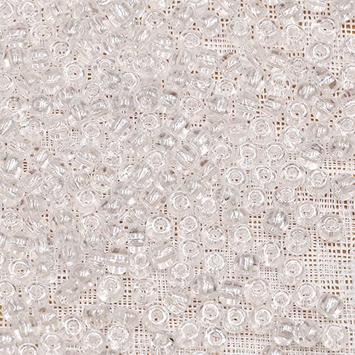 Tibaoffy Transparent Perlen Größe 6/0 Kunsthandwerk Glas Seed Perlen 4 mm für die Schmuckherstellung (insgesamt ca. 100 g, insgesamt ca. 1200 Stück) von Tibaoffy