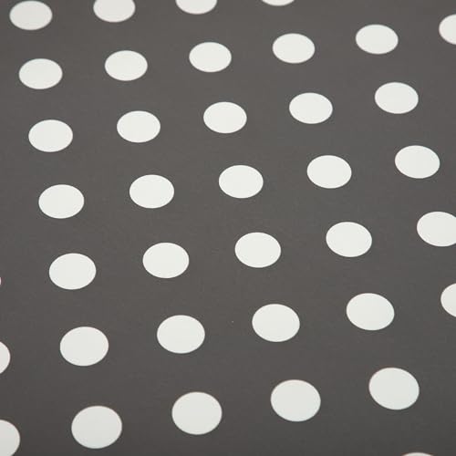 Wachstuch Tischdecke schwarz mit weißen Punkten rechteckig abwaschbar Gartentischdecke fleckenabweisend (130x160 cm) von TiborTex
