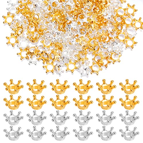 160 Stück Kleine Goldene Kronen Tischdeko Gold Krone Deko Mini Crown Krone für Armbänder DIY Handwerk 3D Krone Anhänger Charms Krone (80 Gold und 80 Silber) von Ticeed