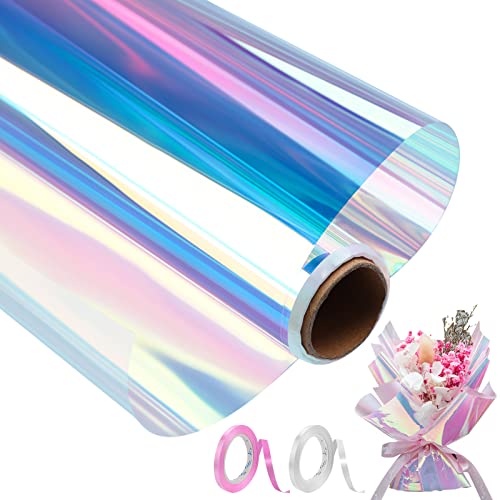 Ticeed 1 Rolle Regenbogen-Effekt Geschenkpapier Cellophanfolie Mit 2Pcs Bänder 80Cm x 15M Schillerndes Filmpapier Für Hochzeit Blumenstrauß Geschenk Süßigkeitenpaket Kunst Handwerk Ticeed 1 Rolle Regenbogen-Effekt Geschenkpapier Cellophanfolie Mit 2Pcs Bänder 80Cm x 15M Schillerndes Filmpapier Für Hochzeit Blumenstrauß Geschenk Süßigkeitenpaket Kunst Handwerk von Ticeed