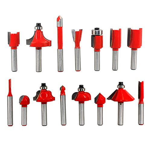 15-teiliges Fräser-Set, 1/4-Zoll-Schaft, Hartmetall-Trimmer, Graviermaschine, Holzbearbeitungsfräser mit Koffer Zum Kanten, Trimmen, Einstechen 15-teiliges Fräser-Set, 1/4-Zoll-Schaft, Hartmetall-Trimmer, Graviermaschine, Holzbearbeitungsfräser mit Koffer Zum Kanten, Trimmen, Einstechen von Ticfox