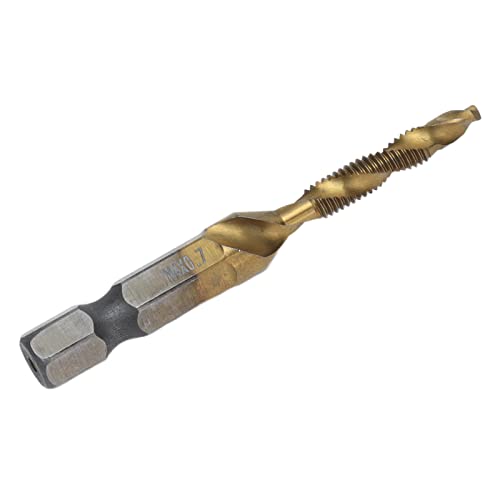 Metrische Hex Shank -Hahnbohrmaschine Bit, Tap -Bohrer Bits Hex Shank Titanum Beschichtete Metrikschraubenkombination Klopfen für Holz, Kunststoff und Weiche Metalle (M4) von Ticfox