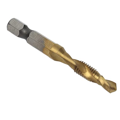 Metrische Hex Shank -Hahnbohrmaschine Bit, Tap -Bohrer Bits Hex Shank Titanum Beschichtete Metrikschraubenkombination Klopfen für Holz, Kunststoff und Weiche Metalle (M6) von Ticfox