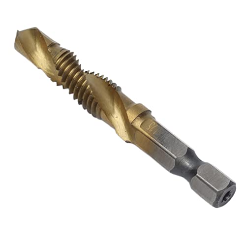Metrische Hex Shank -Hahnbohrmaschine Bit, Tap -Bohrer Bits Hex Shank Titanum Beschichtete Metrikschraubenkombination Klopfen für Holz, Kunststoff und Weiche Metalle (M8) von Ticfox