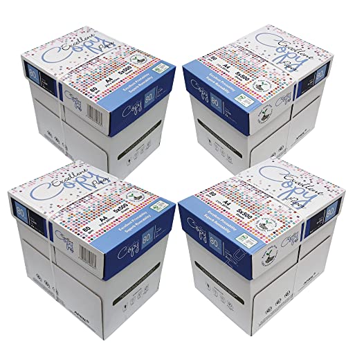 Excellent Copy A4-21 x 29,7 cm 80 g – Packung mit 5 Ries à 500 Blatt – Büropapier, Druckpapier, Kopierpapier, Mehrzweckpapier, 20 Ries Excellent Copy A4-21 x 29,7 cm 80 g – Packung mit 5 Ries à 500 Blatt – Büropapier, Druckpapier, Kopierpapier, Mehrzweckpapier, 20 Ries von Tickoffice