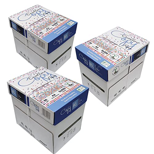 Excellent Copy A4-21 x 29,7 cm 80 g – Packung mit 5 Ries à 500 Blatt – Büropapier, Druckpapier, Kopierpapier, Mehrzweckpapier (15 Ries pro Pack) von Tickoffice