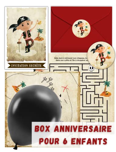 Ticky-Tacky Piraten-Geburtstags-Box für eine unvergessliche Piraten-Party | Einladungen, Gastgeschenke, Überraschungstaschen und Spiele inklusive | Kinderbox 5 bis 10 Jahre von Ticky-Tacky
