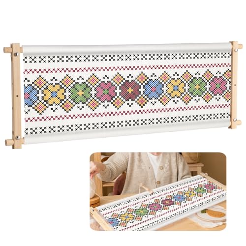 82,8 x 30,5 cm Rahmen für Kreuzstich, Stickerei, Schnörkelholz, Nadelspitzenrahmen, Quilt-Rahmen, Stickerei, Nadelspitzen-Halter, Werkzeug, Nährahmen aus Holz von Tideme