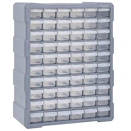 Tidyard Multi-Schubladen-Organizer 60 Schubladen Kleinteilemagazin Sortierkasten Sortimentskasten Sortimentsbox Schraubenbox Sortierbox für Kleinteile ordnungssystem Werkstatt,38x16x47,5 cm von Tidyard