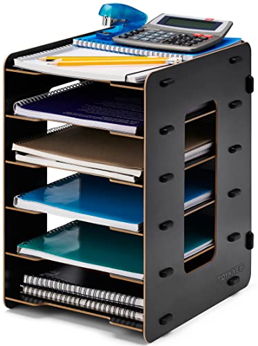 TIDYHIVE Briefablage Organizer mit 6 Ebenen, Papierablage für Bürotisch, Aktenhalter Aufbewahrung mit stapelbaren Ablagen, Schwarz TIDYHIVE Briefablage Organizer mit 6 Ebenen, Papierablage für Bürotisch, Aktenhalter Aufbewahrung mit stapelbaren Ablagen, Schwarz von Tidyhive