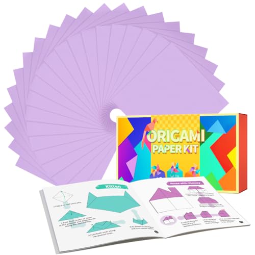 Tiehuoxia Lila Origami Papier, 220 Blatt Doppelseitiges Origami, Suqare Origami Papier Set mit Anleitung Anleitung, Origami Kit für Handwerk, Kunst Tiehuoxia Lila Origami Papier, 220 Blatt Doppelseitiges Origami, Suqare Origami Papier Set mit Anleitung Anleitung, Origami Kit für Handwerk, Kunst von Tiehuoxia