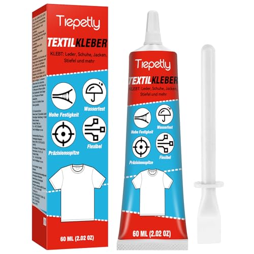 Tiepetly Textilkleber Waschmaschinenfest Extra Stark für Stoffe 60ml, Alternative zum Kleber zum Nähen Tiepetly Textilkleber Waschmaschinenfest Extra Stark für Stoffe 60ml, Alternative zum Kleber zum Nähen von Tiepetly