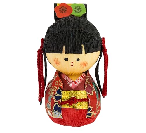 Tierra Zen Tentetieso Okiagari Hime Prinzessin, Maché-Papier, Rot, 4,5 x 3 x 4 cm Tierra Zen Tentetieso Okiagari Hime Prinzessin, Maché-Papier, Rot, 4,5 x 3 x 4 cm von Tierra Zen