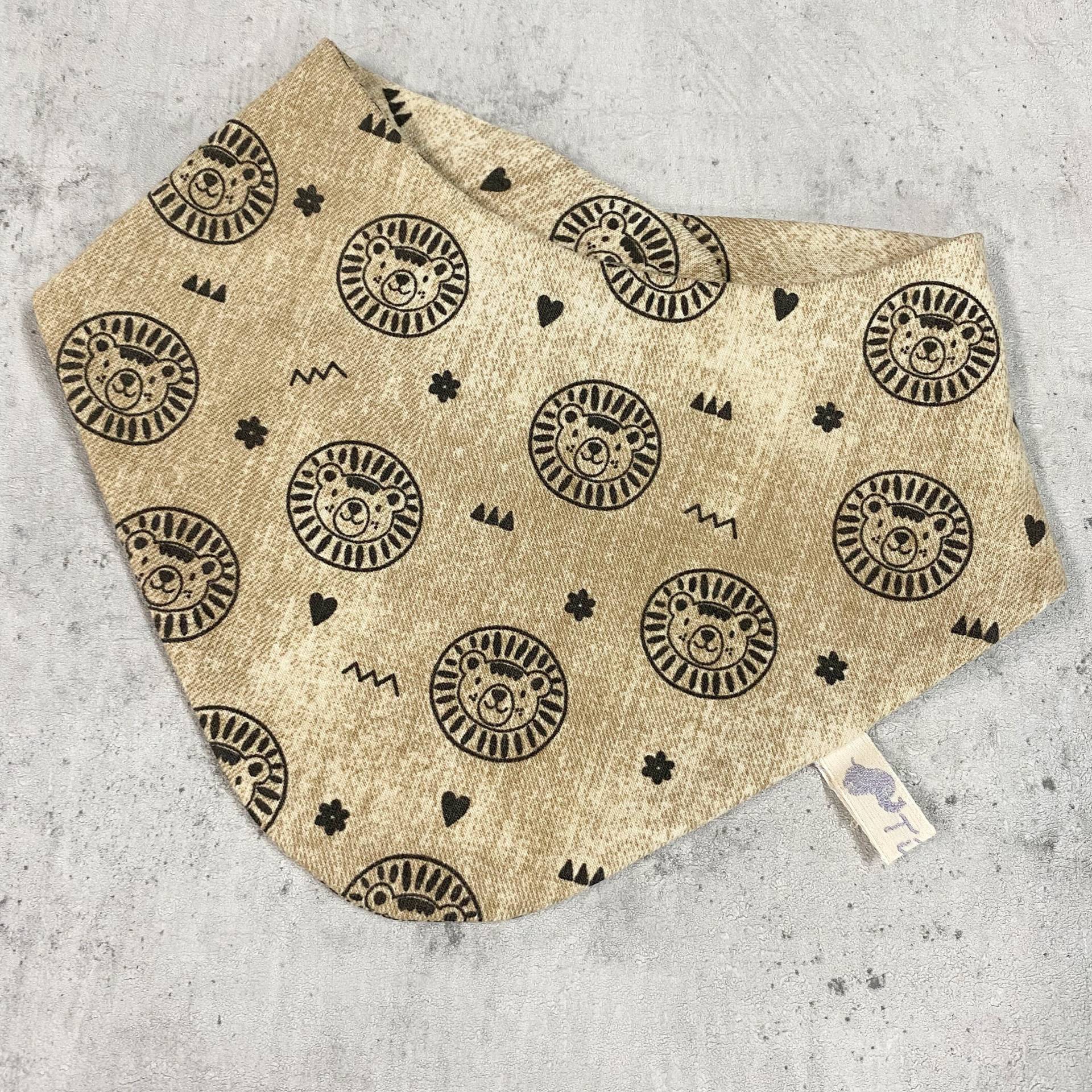 Dreieckstuch Baby Verstellbar Löwen Jeansoptik Beige Wendehalstuch Spucktuch Dreieckstuch Baby Verstellbar Löwen Jeansoptik Beige Wendehalstuch Spucktuch von Tifilou