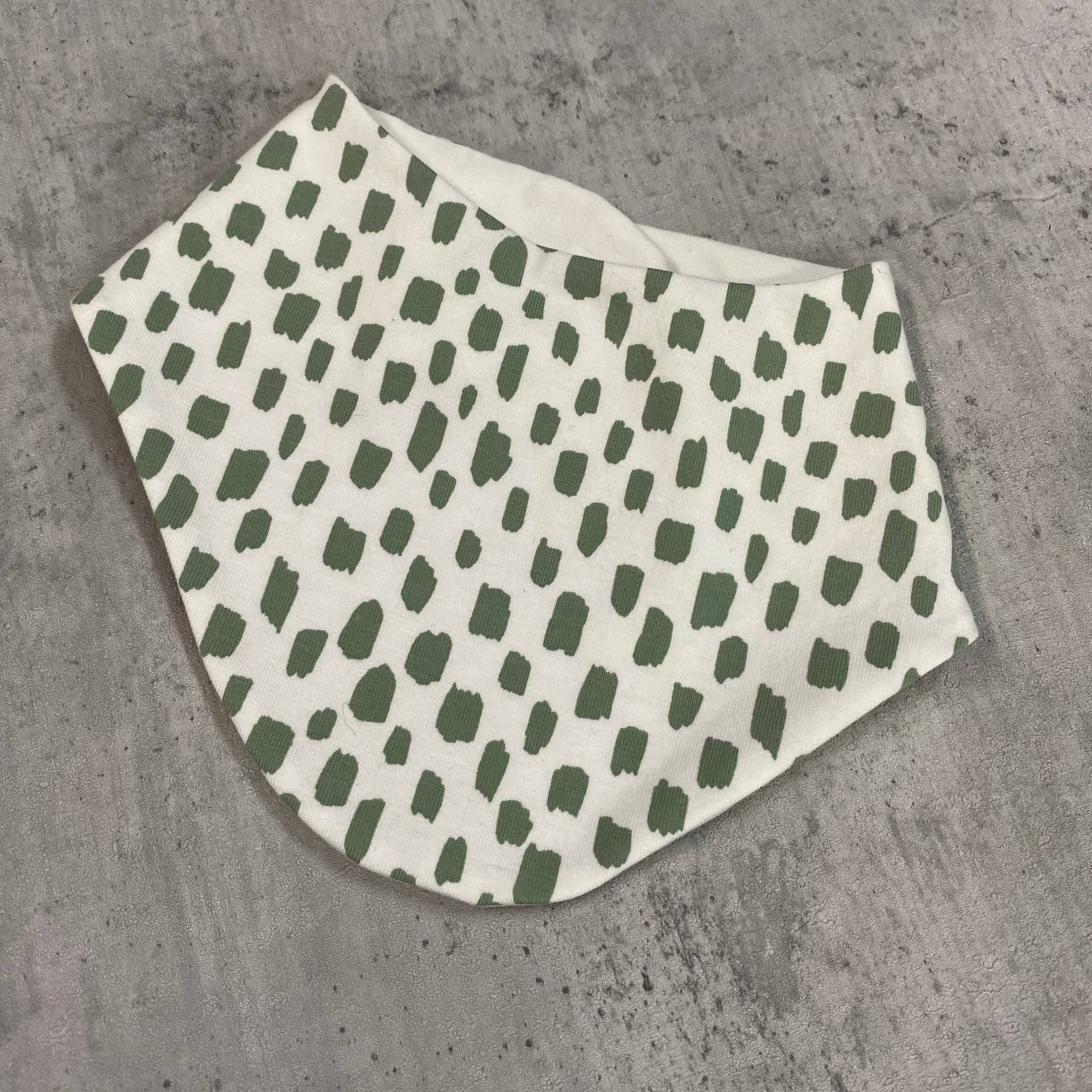 Dreieckstuch Baby Wendehalstuch Spucktuch Creme Weiß Mit Grünen Pinselstrichen Dreieckstuch Baby Wendehalstuch Spucktuch Creme Weiß Mit Grünen Pinselstrichen von Tifilou