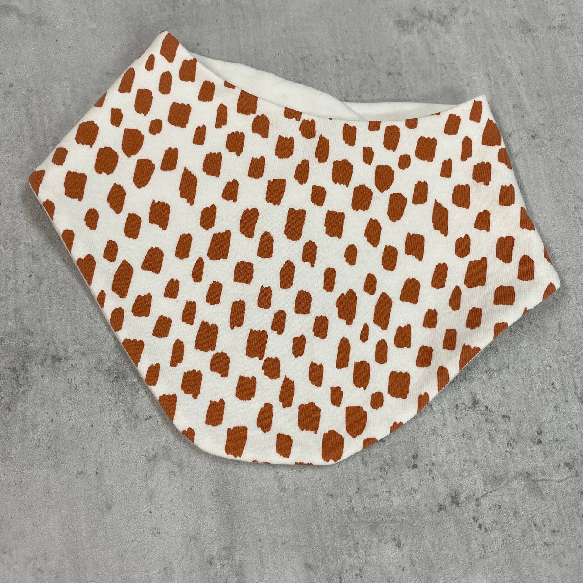 Dreieckstuch Baby Wendehalstuch Spucktuch Creme Weiß Mit Rost-Roten Pinselstrichen Dreieckstuch Baby Wendehalstuch Spucktuch Creme Weiß Mit Rost-Roten Pinselstrichen von Tifilou