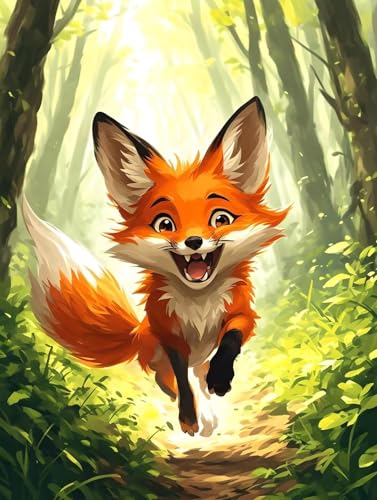 5D Diamond Painting Waldhörnchen Diamant Painting Bilder Kinder, Diamond Painting Erwachsene, DIY Diamantmalerei Basteln Bilder Geschenk Mädchen Weihnachten Halloween Home Wand Dekor 10x15cm B-4127 von Tifnuer