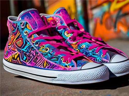 Diamond Art Painting Graffiti-Schuhe Diamond Painting Erwachsene 30x40cm Diamant Painting Bilder, 5D Mosaik Basteln Kinder Voll Set Diamond Painting mit Zubehör, Geschenke für Mädchen Home Wand Décor von Tifnuer