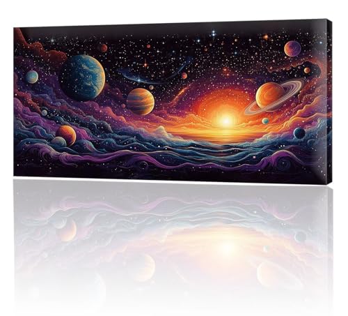 Malen Nach Zahlen Erwachsene, Malen Nach Zahlen Abstrakt Sternenhimmel, XXL DIY Ölgemälde Kit mit 3- Pinseln und Acrylfarben, Erwachsene Kunsthandwerk für Zuhause, Deko Wohnzimmer 70x140cm w-168 von Tifnuer