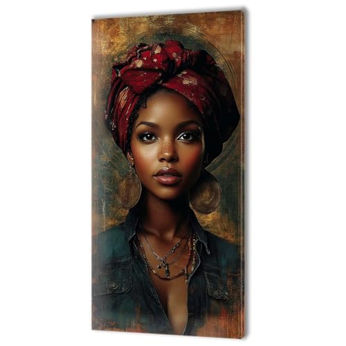 Malen Nach Zahlen Erwachsene, Malen Nach Zahlen Afrika Frau, XXL DIY Ölgemälde Kit mit 3- Pinseln und Acrylfarben, Erwachsene Kunsthandwerk für Zuhause, Deko Wohnzimmer (Ohne Rahmen) 70x140cm w-295 von Tifnuer