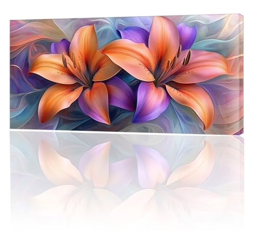 Malen Nach Zahlen Erwachsene, Malen Nach Zahlen Farbe Lilie, XXL DIY Ölgemälde Kit mit 3- Pinseln und Acrylfarben, Erwachsene Kunsthandwerk für Zuhause, Deko Wohnzimmer (Ohne Rahmen) 90x180cm w-34 von Tifnuer