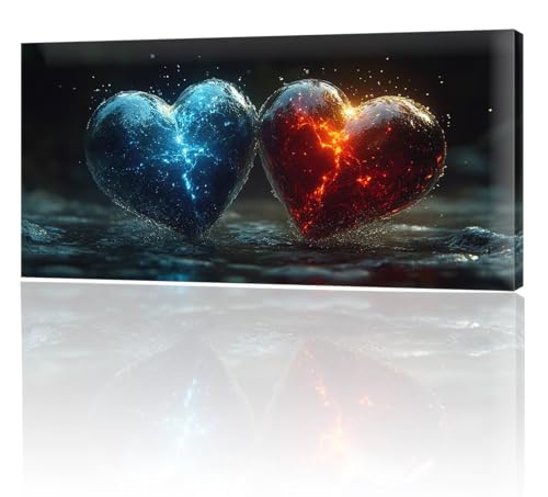 Malen Nach Zahlen Erwachsene, Malen Nach Zahlen Liebe Eis und Feuer, XXL DIY Ölgemälde Kit mit Pinseln und Acrylfarben, Erwachsene Kunsthandwerk für Zuhause, Deko Wohnzimmer (Ohne Rahmen) 90x180cm w-2 von Tifnuer