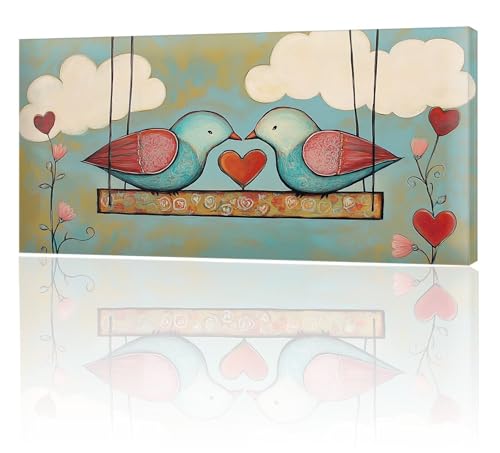 Malen Nach Zahlen Erwachsene, Malen Nach Zahlen Liebe Vogel, XXL DIY Ölgemälde Kit mit 3- Pinseln und Acrylfarben, Erwachsene Kunsthandwerk für Zuhause, Deko Wohnzimmer (Ohne Rahmen) 90x180cm w-10 von Tifnuer