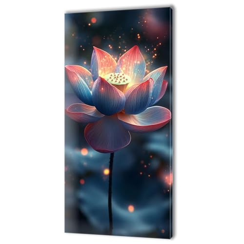 Malen Nach Zahlen Erwachsene, Malen Nach Zahlen Lotus Traum, XXL DIY Ölgemälde Kit mit 3- Pinseln und Acrylfarben, Erwachsene Kunsthandwerk für Zuhause, Deko Wohnzimmer (Ohne Rahmen) 70x140cm w-325 von Tifnuer