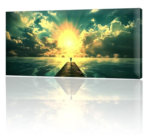 Malen Nach Zahlen Erwachsene, Malen Nach Zahlen Meer Sonnenuntergang, XXL DIY Ölgemälde Kit mit 3- Pinseln und Acrylfarben, Kunsthandwerk für Zuhause Deko Wohnzimmer (Ohne Rahmen) 70x140cm w-188 von Tifnuer