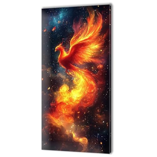 Malen Nach Zahlen Erwachsene, Malen Nach Zahlen Phönix Tier, XXL DIY Ölgemälde Kit mit 3- Pinseln und Acrylfarben, Erwachsene Kunsthandwerk für Zuhause, Deko Wohnzimmer (Ohne Rahmen) 70x140cm w-309 von Tifnuer