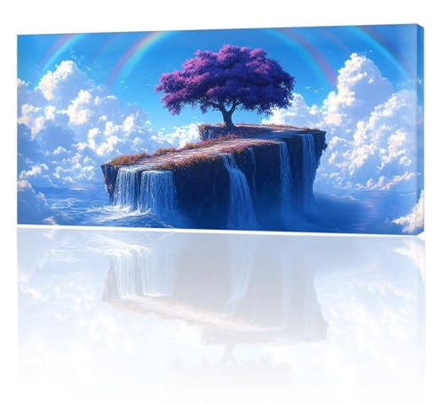 Malen Nach Zahlen Erwachsene, Malen Nach Zahlen Regenbogen Baum, XXL DIY Ölgemälde Kit mit 3- Pinseln und Acrylfarben, Erwachsene Kunsthandwerk für Zuhause, Deko Wohnzimmer (Ohne Rahmen) 90x180cm w-30 von Tifnuer
