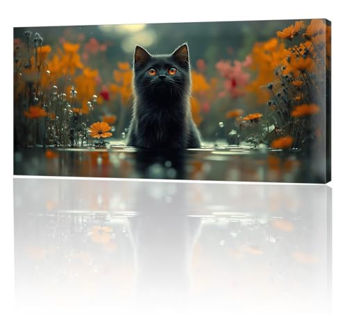 Malen Nach Zahlen Erwachsene, Malen Nach Zahlen See Katze, XXL DIY Ölgemälde Kit mit 3- Pinseln und Acrylfarben, Erwachsene Kunsthandwerk für Zuhause, Deko Wohnzimmer (Ohne Rahmen) 70x140cm w-320 von Tifnuer