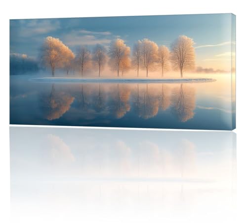 Malen Nach Zahlen Erwachsene, Malen Nach Zahlen See Landschaft, XXL DIY Ölgemälde Kit mit 3- Pinseln und Acrylfarben, Erwachsene Kunsthandwerk für Zuhause, Deko Wohnzimmer (Ohne Rahmen) 70x140cm w-306 von Tifnuer