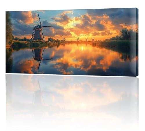 Malen Nach Zahlen Erwachsene, Malen Nach Zahlen See Sonnenuntergang, XXL DIY Ölgemälde Kit mit 3- Pinseln und Acrylfarben, Kunsthandwerk für Zuhause Deko Wohnzimmer (Ohne Rahmen) 70x140cm w-318 von Tifnuer